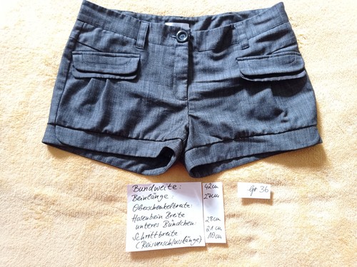 Hot pants damen - stoff, grau