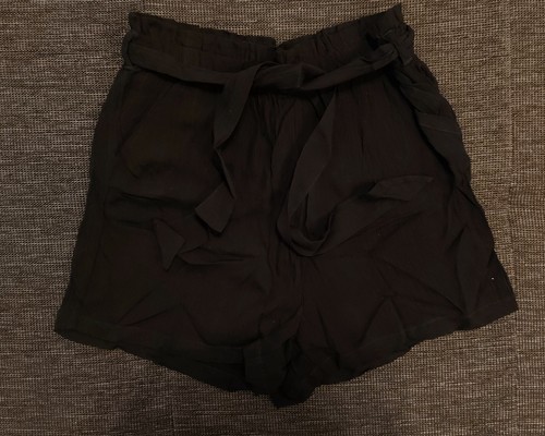 Shorts schwarz stoff high - schwarz,